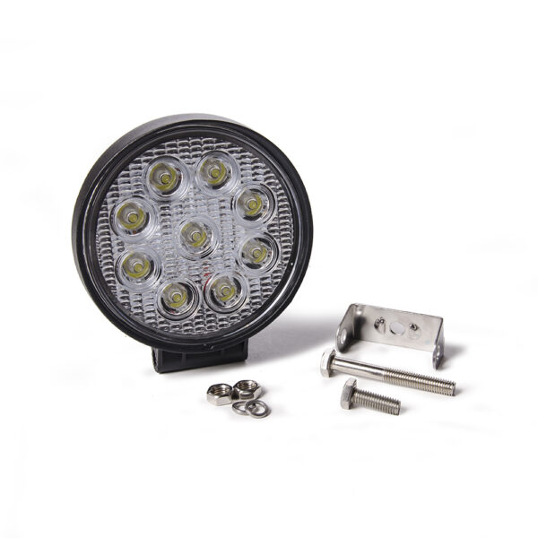 DJ912SPEPI FARO DE LED UNIVERSAL CIRULAR 27 WATTS (9 LED 3 WATTS) COLOR BLANCO 12V / 24V - HAZ DE LUZ SPOT