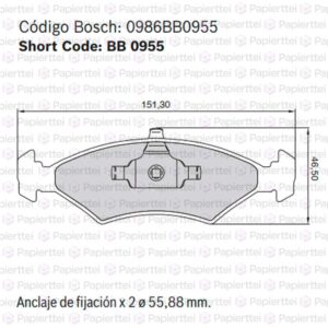 0 986 BB0 955 PASTILLAS DE FRENOS BOSCH     7798174877865 PD79