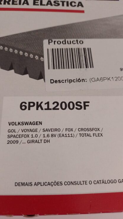 6SK1200  CORREA POLY V ELASTICA    989996    GATES    cod 5016 - Imagen 3