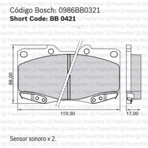 0 986 BB0 321 PASTILLAS DE FRENOS BOSCH   7798162279497