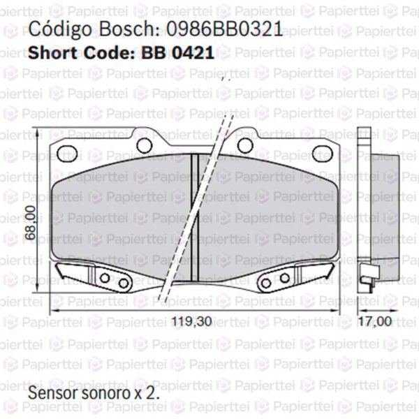 0 986 BB0 321 PASTILLAS DE FRENOS BOSCH   7798162279497