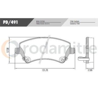 PD/491  PASTILLA DE FRENO   FRAS-LE    7893026634266