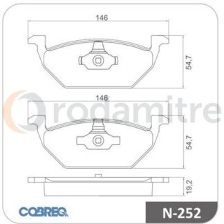 N252 PASTILLA DE FRENO DELANTERA   COBREQ  idem FRAS-LE PD/58    7892679061672