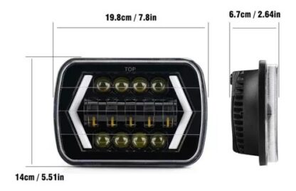 1188  OPTICA LED RECTANGULAR UNIVERSAL 2 FLECHAS C/GIRO  7" - Imagen 2