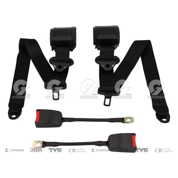 4797  Cinturon de seguridad Universal Homologado inercial delantero 3 puntos con baston (juego)