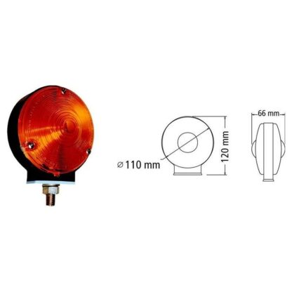 BAI1108 FAROS DE POSICION REDONDO 1108 DOBLE FAZ ( ROJO - AMBAR ) POR JUEGO