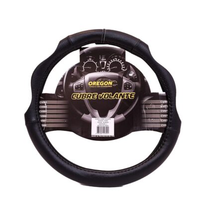 CV067 CUBRE VOLANTE MODELO INDIANAPOLIS 500 CUERO SINTENTICO NEGRO / BLANCO 38*8.2CM - Imagen 2