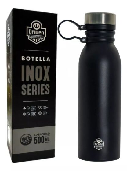 7798350916272  Botella Termica Doble Capa 500ml Negro Driven