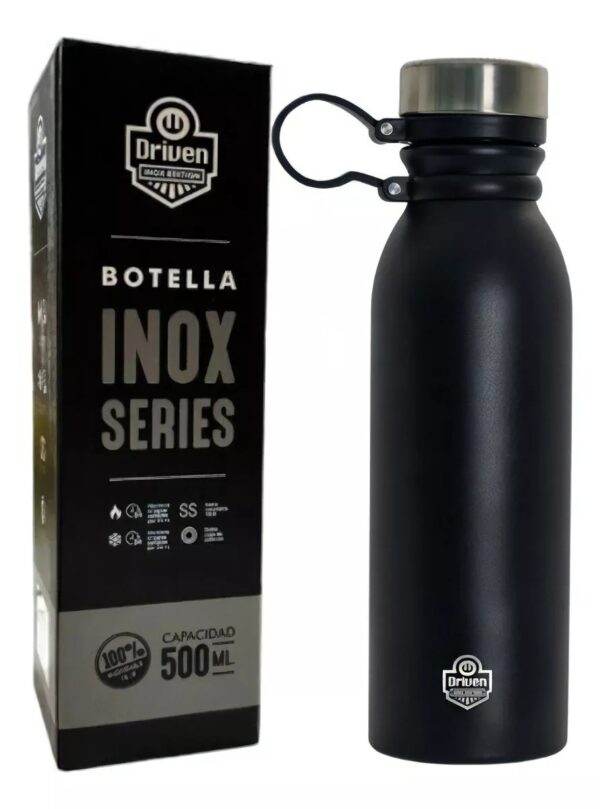 7798350916272  Botella Termica Doble Capa 500ml Negro Driven