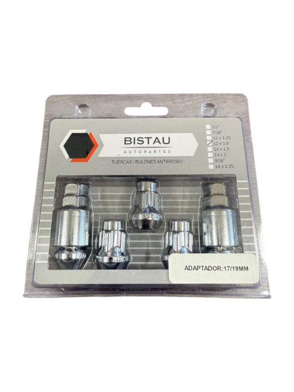 1637- ROSCA: 12MMx1,5/ ADAPTADOR: 17/19MM (FORD-CHEV-HONDA)