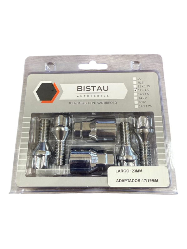 1640- ROSCA: 12MMx1,5/ LARGO: 23MM/ ADAPT: 17/19MM (FIAT-RENAULT-CHEV-VW-AUDI)