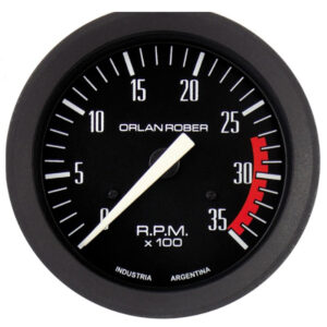 CVD-35 TACOMETRO DIESEL 12V/24V 3500 RPM / FONDO NEGRO - 80 MM.