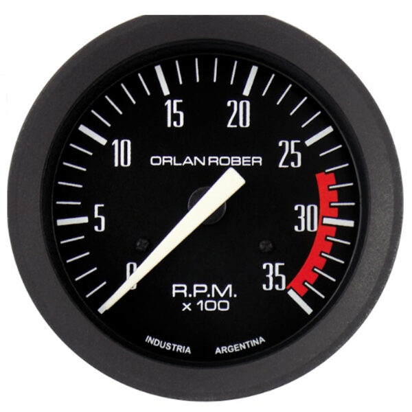 CVD-35 TACOMETRO DIESEL 12V/24V 3500 RPM / FONDO NEGRO - 80 MM.