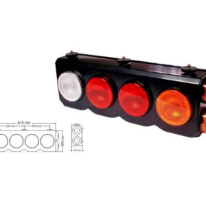 BAI1800A FARO TRASERO REDONDO CON RETRORREFLECTOR UNIPOLAR AMBAR
