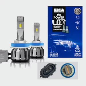 IR100 H11 GENERACION CHIP CSP SUPER CANBUS 30000 LUMENS 36 WATTS 12V CON COOLER