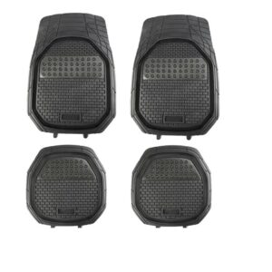 08/083/014 CUBRE ALFOMBRAS DE GOMA UNIVERSAL HABITACULO 4 PIEZAS PVC APLIQUE CARBONO