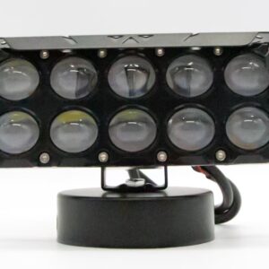 DJ-U1810W FARO DE LED UNIVERSAL RECTANGULAR DECUPLO (10) LUPA EB DOS FILAS COLOR BLANCO Y AMBAR 12V / 24V