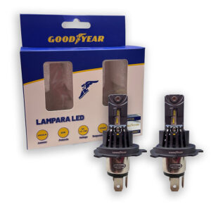 GY-CR_H4LA JUEGO LAMPARA CREE LED GOODYEAR PLUG AND PLAY, SIN CABLE, H4 CON COOLER 35W