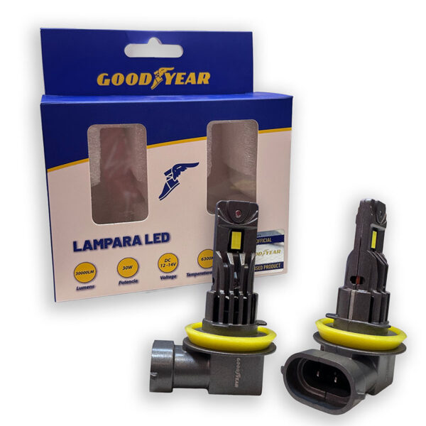GY-CR_H8_9_11_LA JUEGO LAMPARA CREE LED GOODYEAR PLUG AND PLAY, SIN CABLE, H8_9_11 CON COOLER 28W