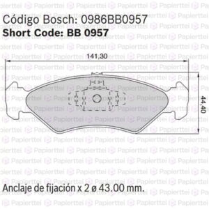 0 986 BB0 957 PASTILLAS DE FRENOS (BOSCH)
