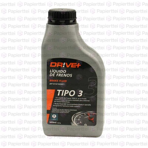 DP102001 LIQUIDO DE FRENO DOT3 X 500 ML (DRIVE+)